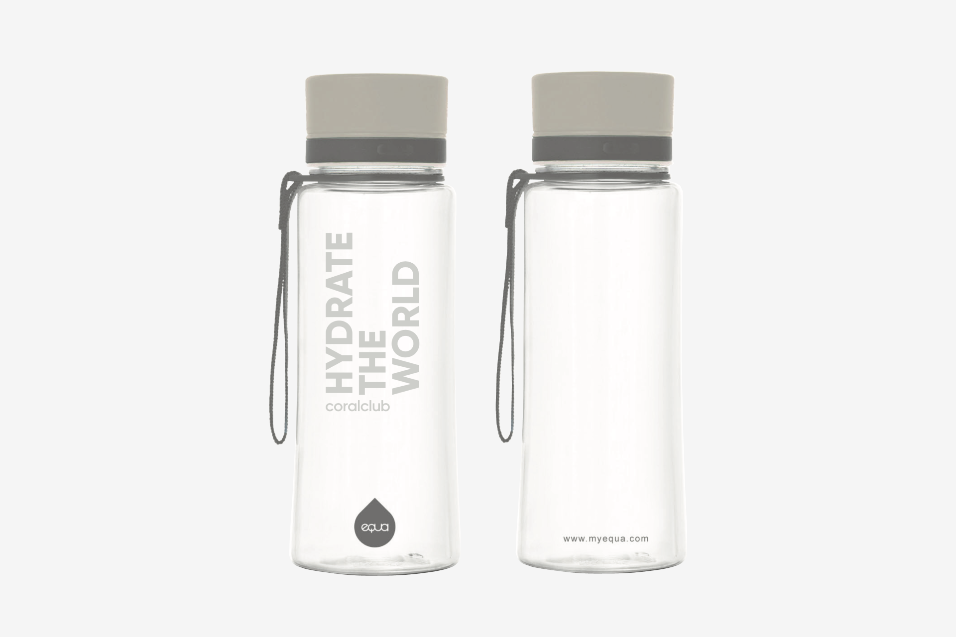 בקבוק פלסטיק EQUA GRAY ״להשקות את כל העולם במים״, 600 מ״ל